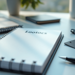 Personnaliser vos fournitures de bureau : l’importance du marquage professionnel Bureau moderne vu du dessus avec fournitures professionnelles