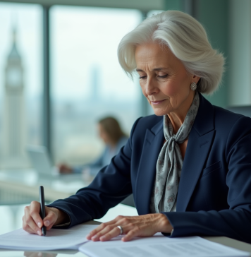 Christine Lagarde dans son bureau à l IMF en réunion