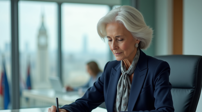 Salaire Christine Lagarde : combien gagne la Directrice du FMI en 2025 ? Christine Lagarde dans son bureau à l IMF en réunion