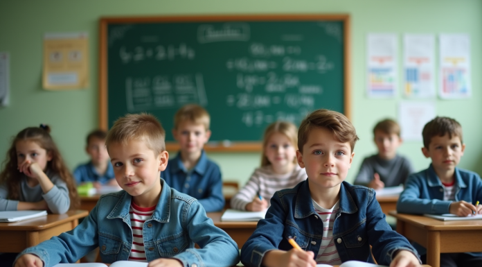 Moyenne générale 5e en France : quelle est la norme ? Groupe d'élèves français en classe attentive