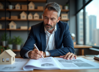 Expertise immobilière : déroulement et étapes à connaître ! Expert immobilier examinant des plans et documents