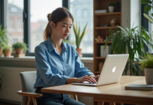 Télétravail 100% : Quel poste favoriser pour travailler à distance ? Femme au bureau lumineux dans un appartement moderne