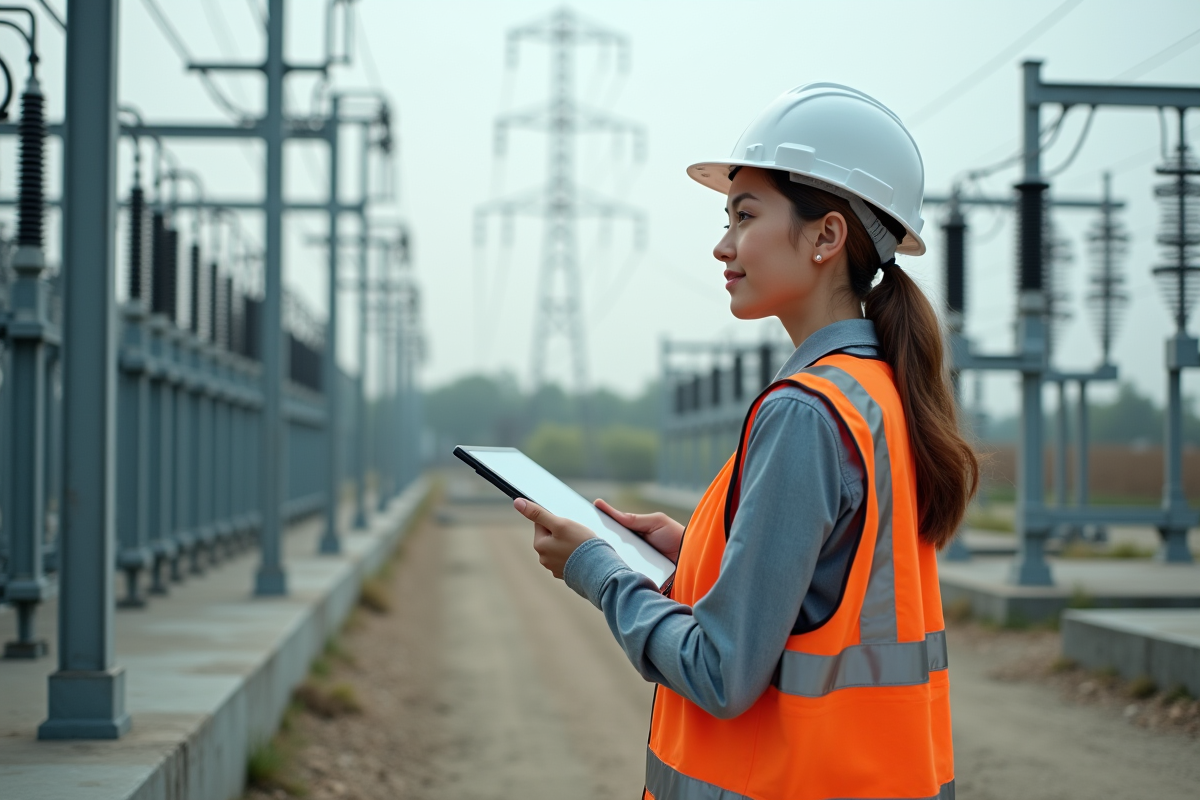 Ingenieure electrique sur site d