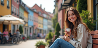 Pays d’Europe le moins cher pour y vivre : comparatif des meilleures destinations Jeune femme souriante dans un village européen en plein air