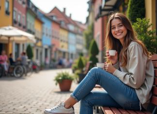 Pays d’Europe le moins cher pour y vivre : comparatif des meilleures destinations Jeune femme souriante dans un village européen en plein air