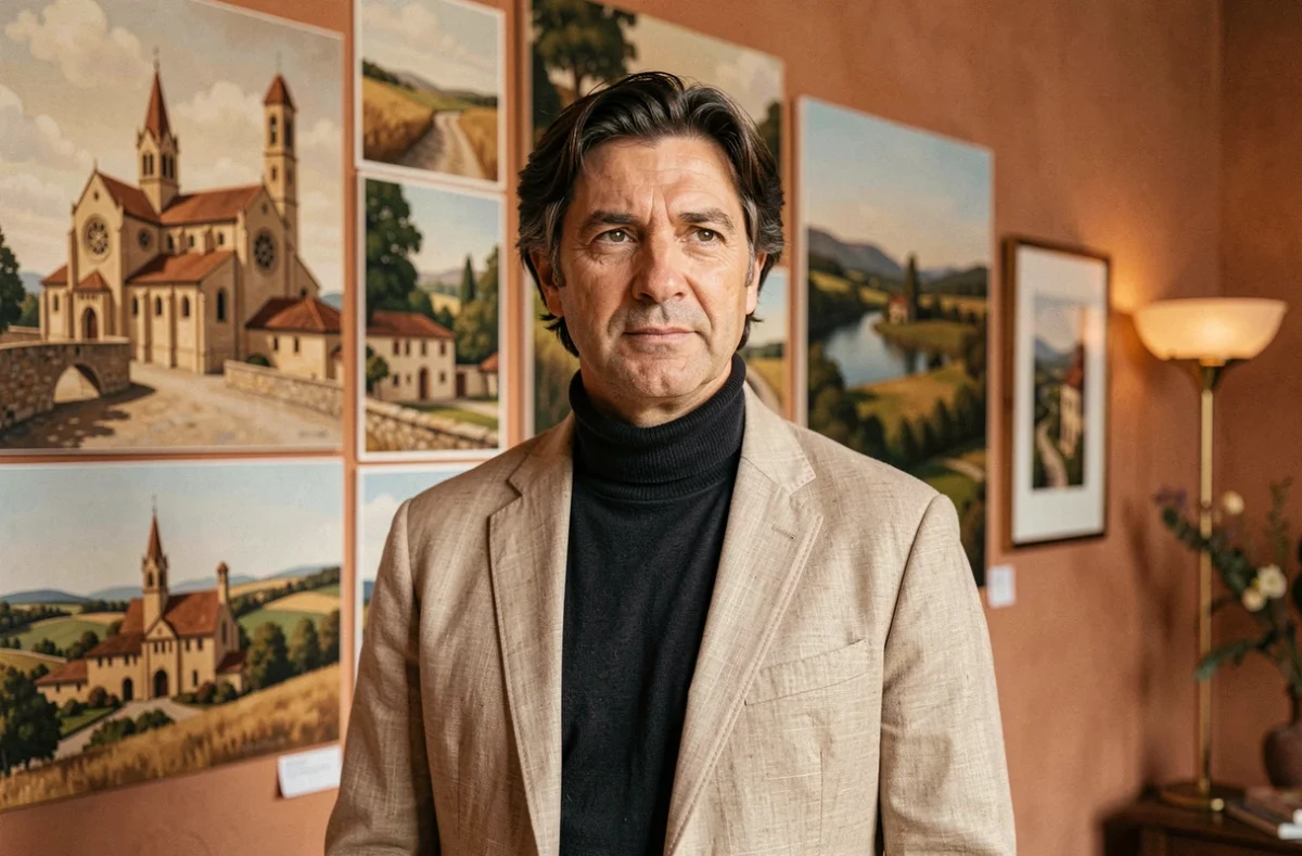 Laurent Lavigne du LVG Studio photographe artiste devant ses tirages d'art à Albi dans le Tarn