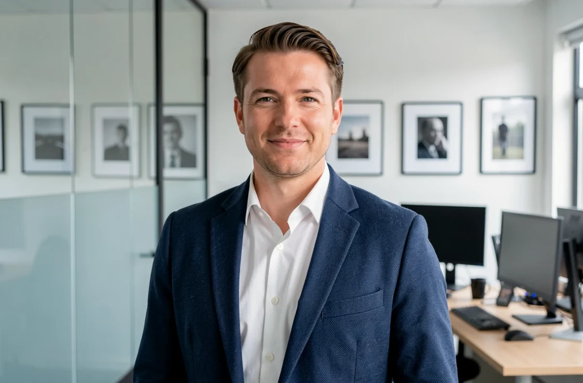 Photographe Nicolas Perie de l'agence Kidicom dans les locaux de son studio professionnel