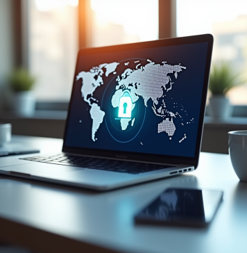 Meilleur VPN : comparatif des services les plus performants en ce moment Ordinateur portable avec icone de verrou digital sur l'écran