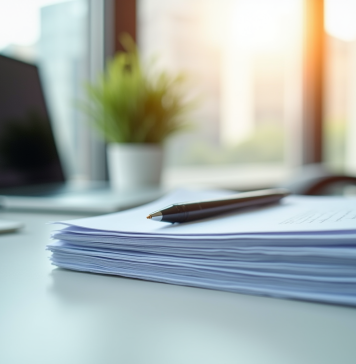 L’essentiel de la convention collective n° 66 en un coup d’œil Papiers officiels organisés sur un bureau lumineux