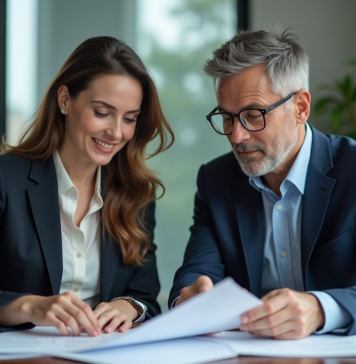 Égalité homme femme : Comment réduire les inégalités ? Deux professionnels en réunion dans un bureau moderne