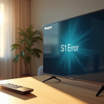 Télévision moderne affichant une erreur S1 avec logo Bouygues